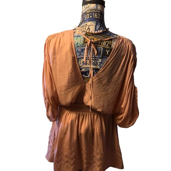 Mustard Seed Boho Peasant mini dress size small - Picture 4 of 6